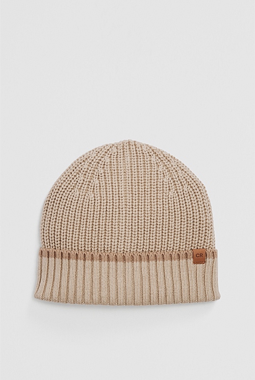 Stripe Rib Knit Beanie