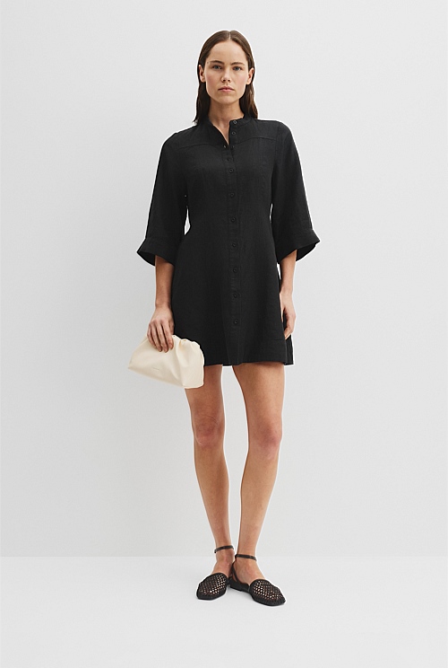 Organically Grown Linen Shirt Mini Dress