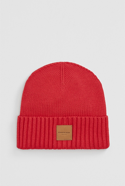 Organically Grown Cotton Blend Patch Logo Beanie