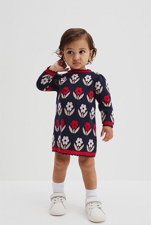 Organically Grown Cotton Jacquard Knit Dress Organically Grown Cotton Jacquard Knit Dress