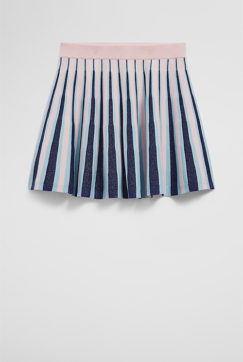 Pleated Knit Skirt