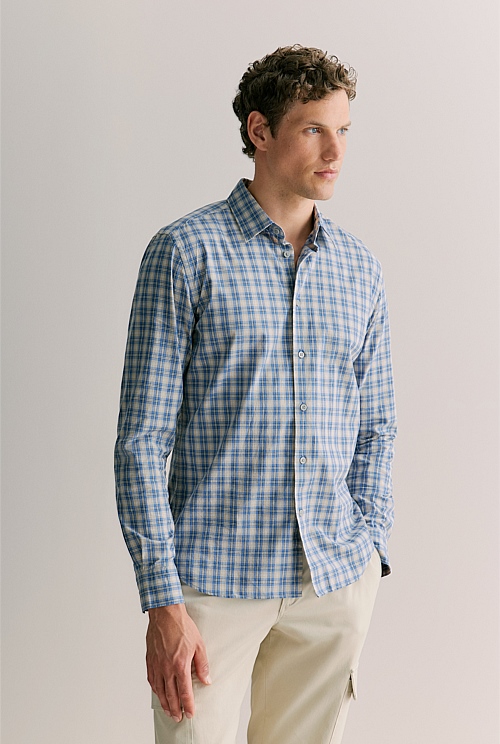 Tailored Fit Cotton Check Shirt Tailored Fit Cotton Check Shirt