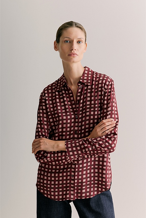 Mini Twill Painted Gingham Shirt Mini Twill Painted Gingham Shirt