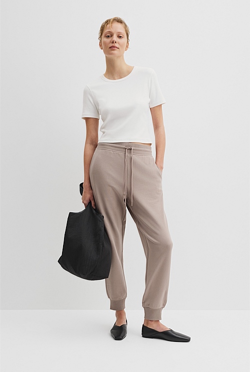 Australian Cotton Rib Cuff Track Pant Australian Cotton Rib Cuff Track Pant