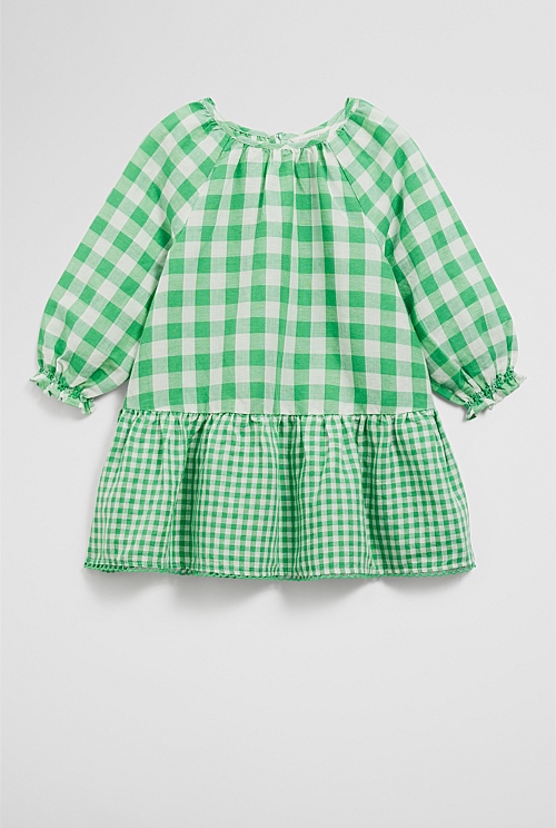 Gingham Long Sleeve Mini Dress Gingham Long Sleeve Mini Dress