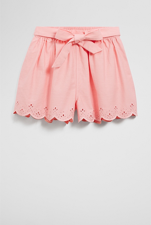 Cotton Denim Broderie Short Cotton Denim Broderie Short