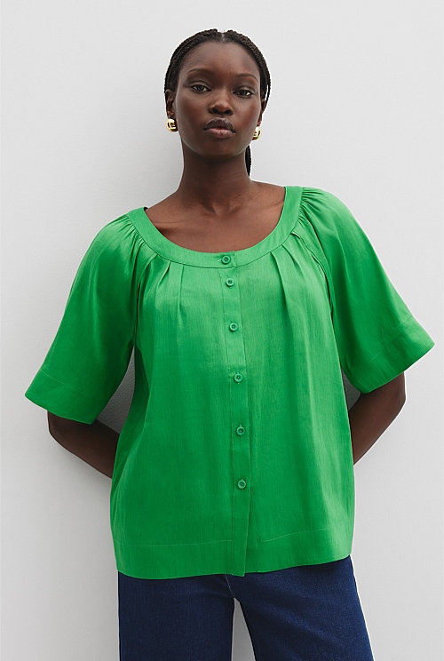 Round Neck Soft Blouse Round Neck Soft Blouse