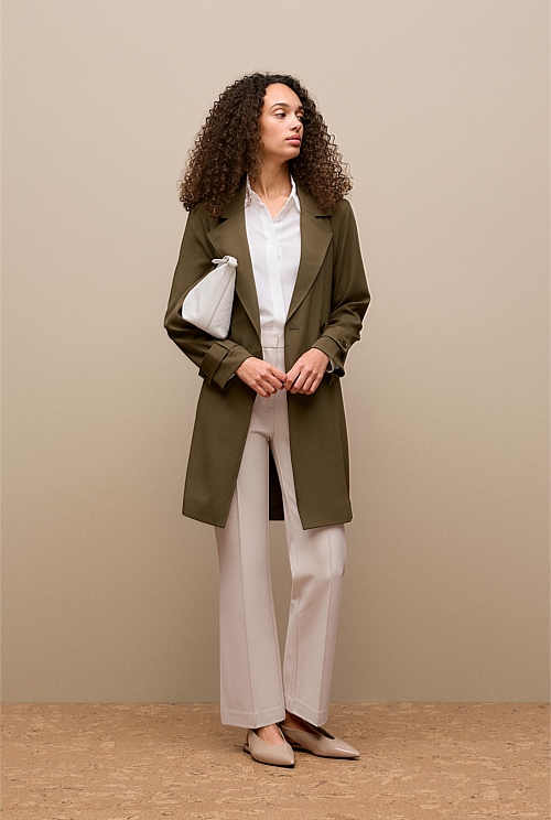 Soft Mid Length Trench Coat