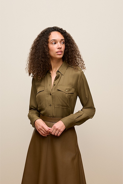 Soft Twill Pocket Detail Shirt