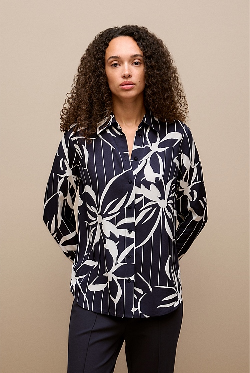Floral Stripe Twill Shirt Floral Stripe Twill Shirt