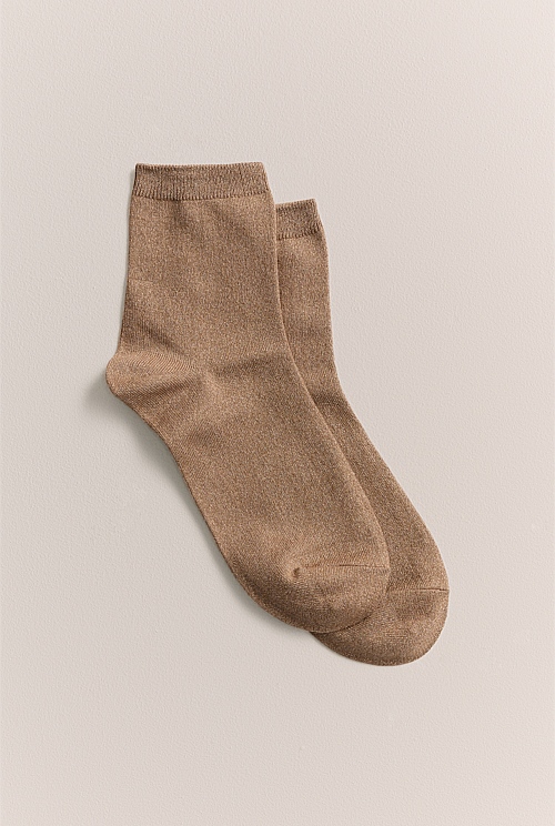 Metallic Rib Crew Sock Metallic Rib Crew Sock