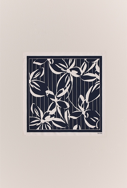 Floral Stripe Silk Twill Neckerchief Floral Stripe Silk Twill Neckerchief