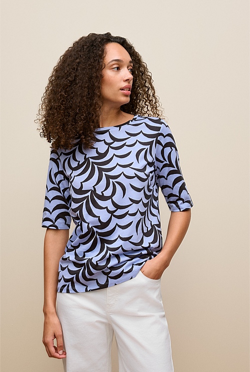 Fern Leaf Half Sleeve T-shirt