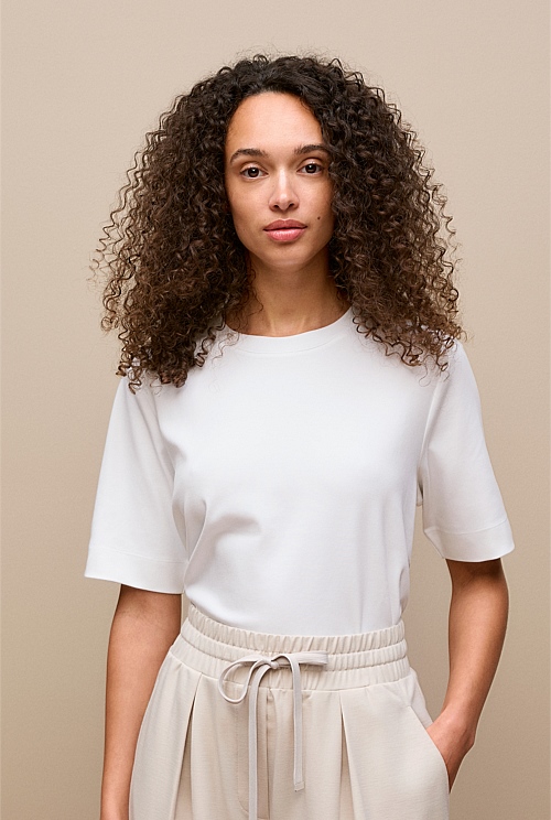Modal Cotton Boxy Crew T-shirt Modal Cotton Boxy Crew T-shirt