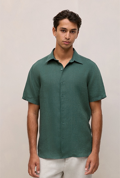 Linen End On End Short Sleeve Shirt Linen End On End Short Sleeve Shirt