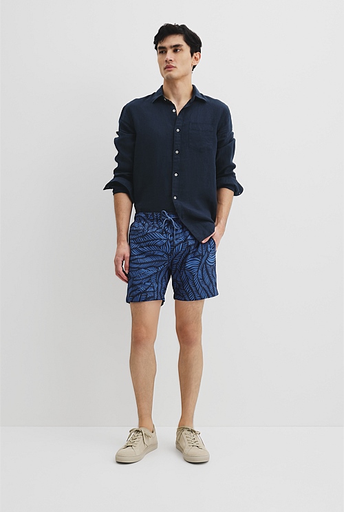 Recycled Polyester Leaf Print Swim Short Recycled Polyester Leaf Print Swim Short