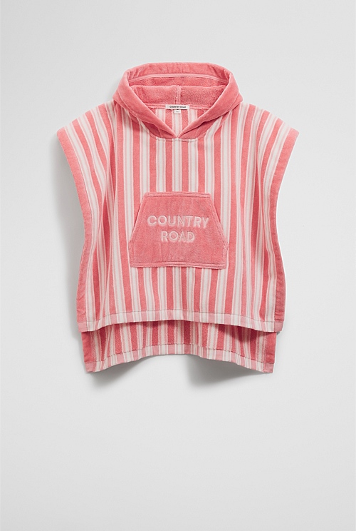 Cotton Stripe Logo Poncho Cotton Stripe Logo Poncho
