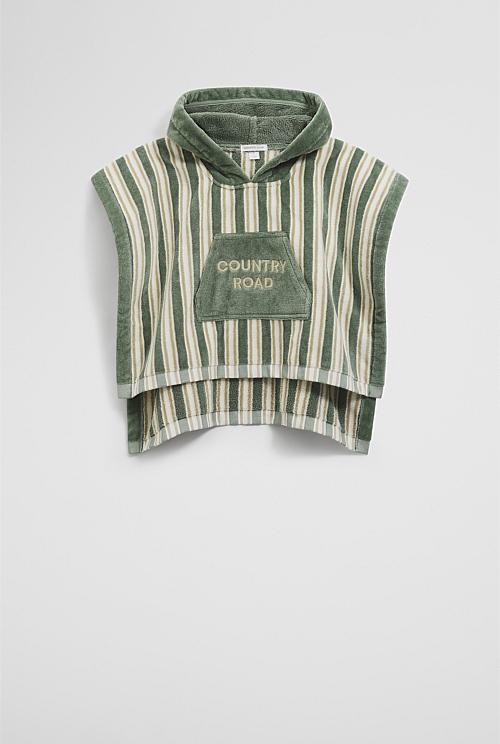 Cotton Stripe Logo Poncho Cotton Stripe Logo Poncho