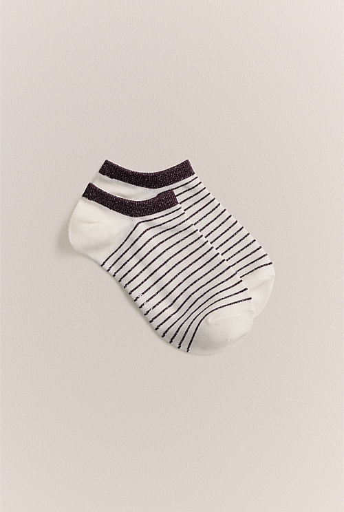 Metallic Stripe Low Cut Sock Metallic Stripe Low Cut Sock