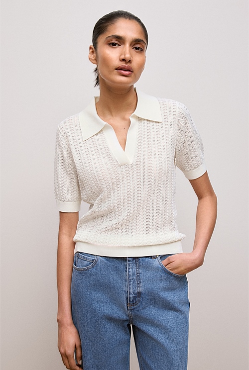 Mercerised Texture Knit Polo Mercerised Texture Knit Polo
