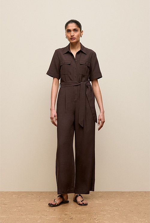 Pocket Detail Short Sleeve Jumpsuit