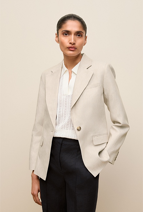 Linen Tailored Blazer Linen Tailored Blazer
