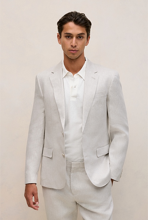 Regular Fit Linen Twill Blazer Regular Fit Linen Twill Blazer
