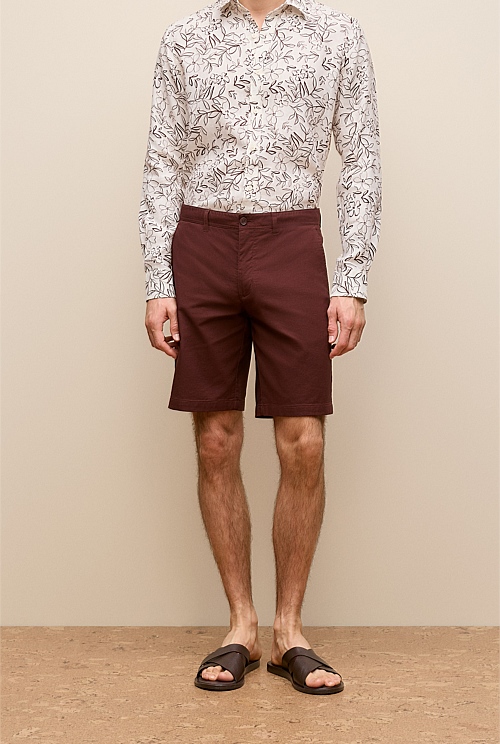 Stretch Cotton Dobby Longline Short Stretch Cotton Dobby Longline Short