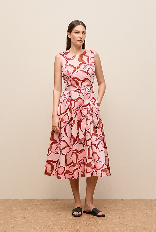Peony Sateen Sleeveless Dress Peony Sateen Sleeveless Dress
