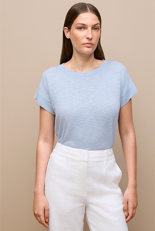 Linen Cotton Relaxed Crew T-shirt Linen Cotton Relaxed Crew T-shirt