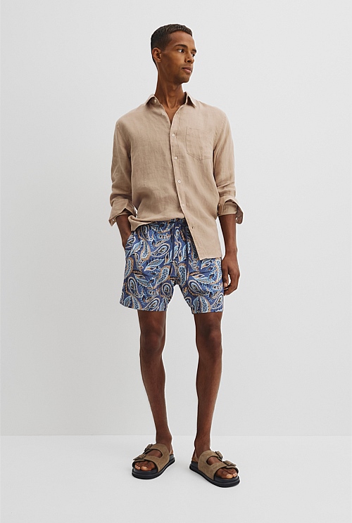 Recycled Polyester Paisley Print Swim Short Recycled Polyester Paisley Print Swim Short
