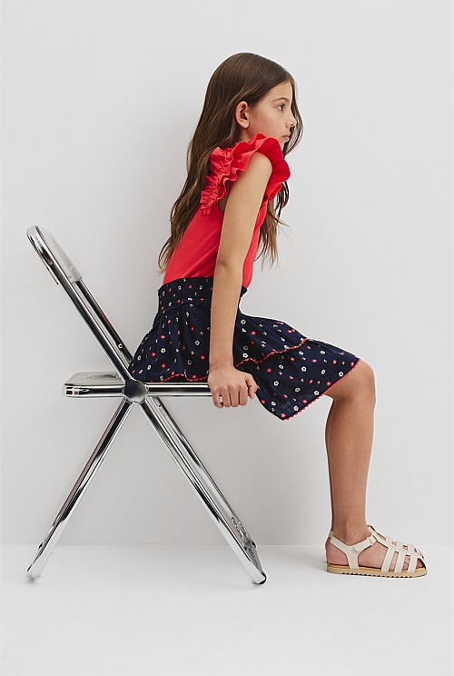 Organically Grown Cotton Tiered Ruffle Skirt Organically Grown Cotton Tiered Ruffle Skirt