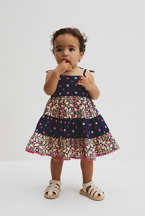 Organically Grown Cotton Tiered Spliced Romper Organically Grown Cotton Tiered Spliced Romper