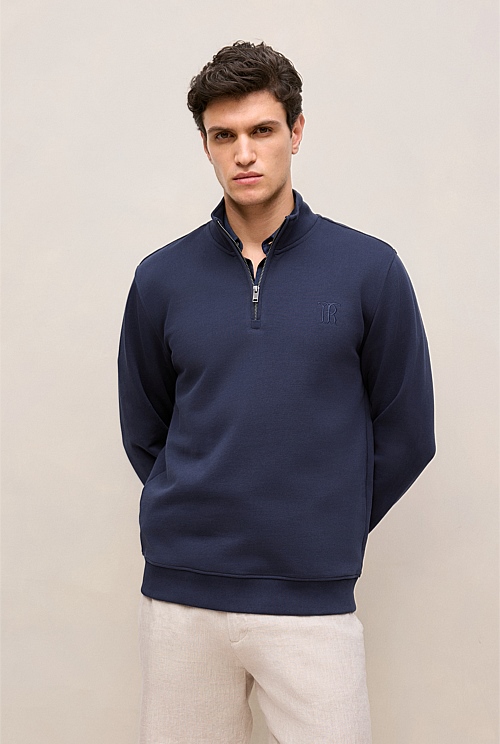 Terry 1/4 Zip Monogram Sweat Terry 1/4 Zip Monogram Sweat