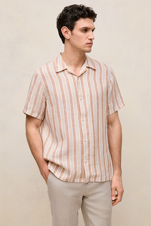 Linen Tent Stripe Camp Shirt Linen Tent Stripe Camp Shirt
