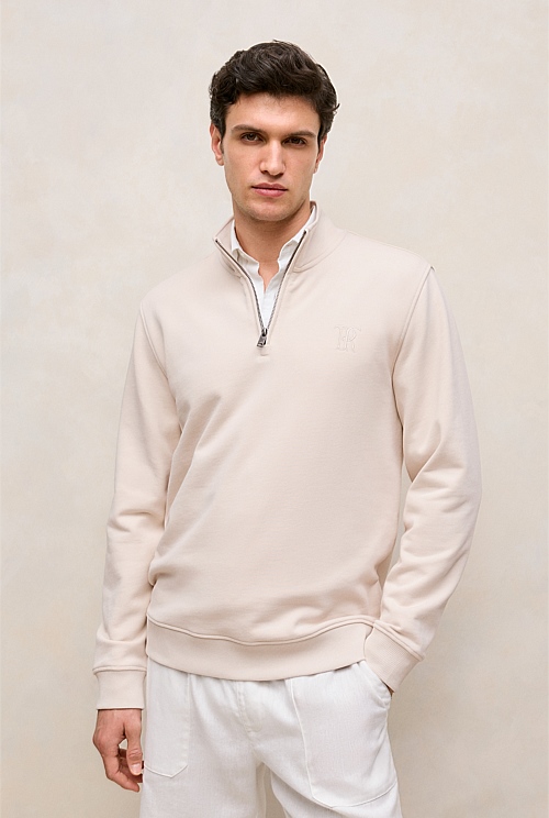 Terry 1/4 Zip Monogram Sweat Terry 1/4 Zip Monogram Sweat