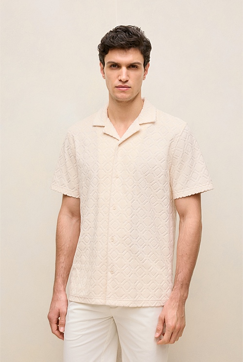 Terry Geo Tile Camp Shirt Terry Geo Tile Camp Shirt