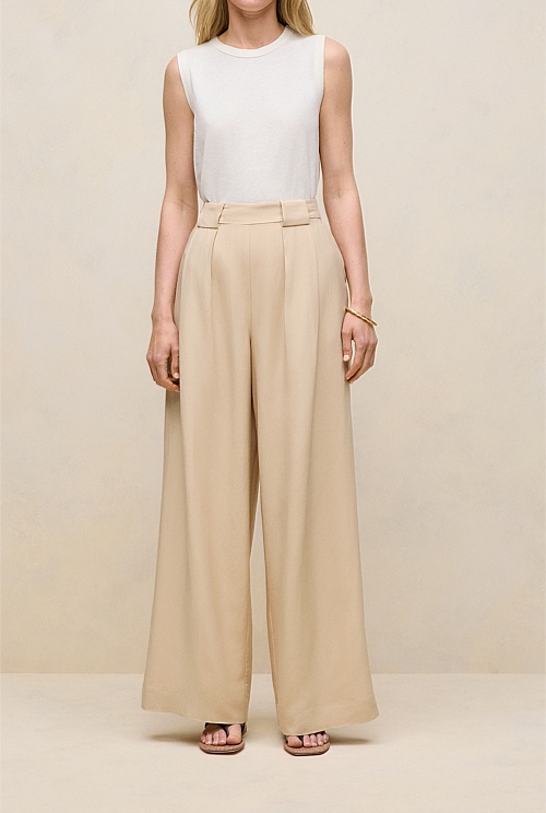 Pleat Front Wide Leg Pant Pleat Front Wide Leg Pant