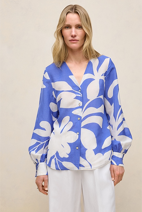 Marea Textured V Neck Blouse Marea Textured V Neck Blouse