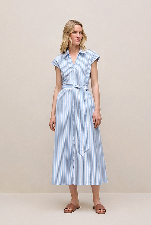 Sateen Regency Stripe Shirt Dress Sateen Regency Stripe Shirt Dress