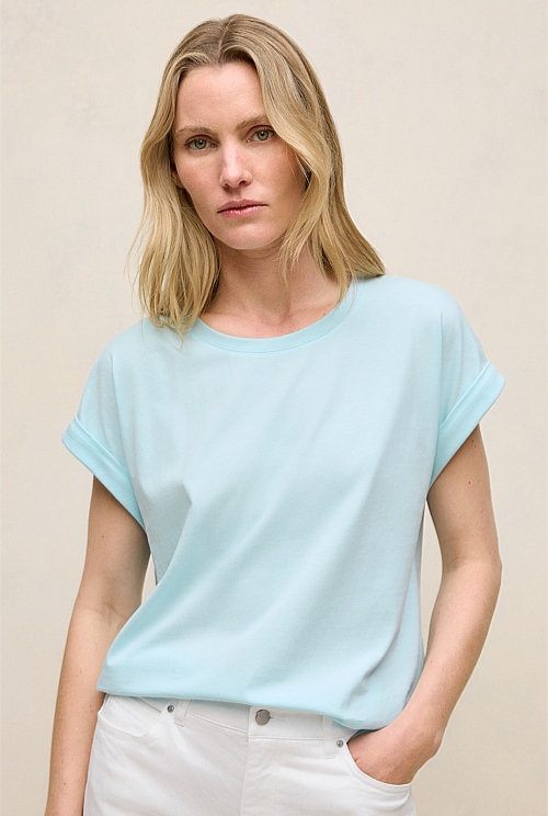 Cotton Cuff Sleeve T-shirt Cotton Cuff Sleeve T-shirt