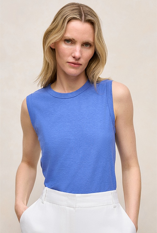 Linen Cotton Crew Tank Linen Cotton Crew Tank