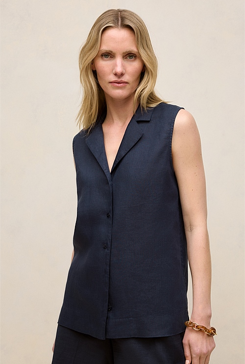 Linen Sleeveless Shirt Linen Sleeveless Shirt