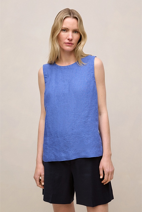 Delave Linen Shell Tank Delave Linen Shell Tank