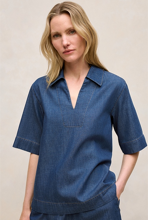 Soft Denim Popover Shirt Soft Denim Popover Shirt