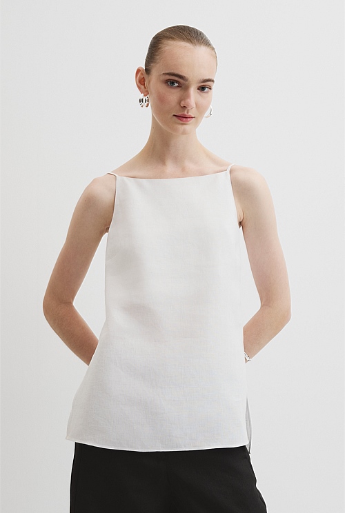 Organically Grown Linen Longline Cami Organically Grown Linen Longline Cami