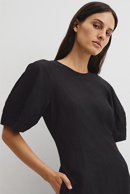 Blouson Sleeve Midi Dress Blouson Sleeve Midi Dress