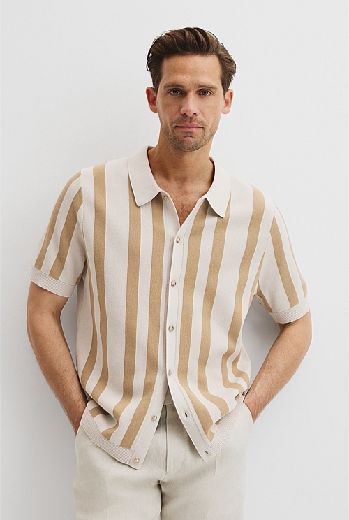 Organically Grown Cotton Stripe Knit Shirt Organically Grown Cotton Stripe Knit Shirt