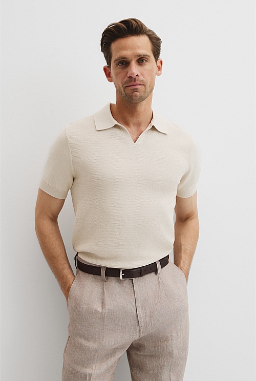 Australian Cotton Textured Knit Polo Australian Cotton Textured Knit Polo
