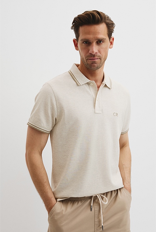 Australian Cotton CR Logo Pique Polo Australian Cotton CR Logo Pique Polo